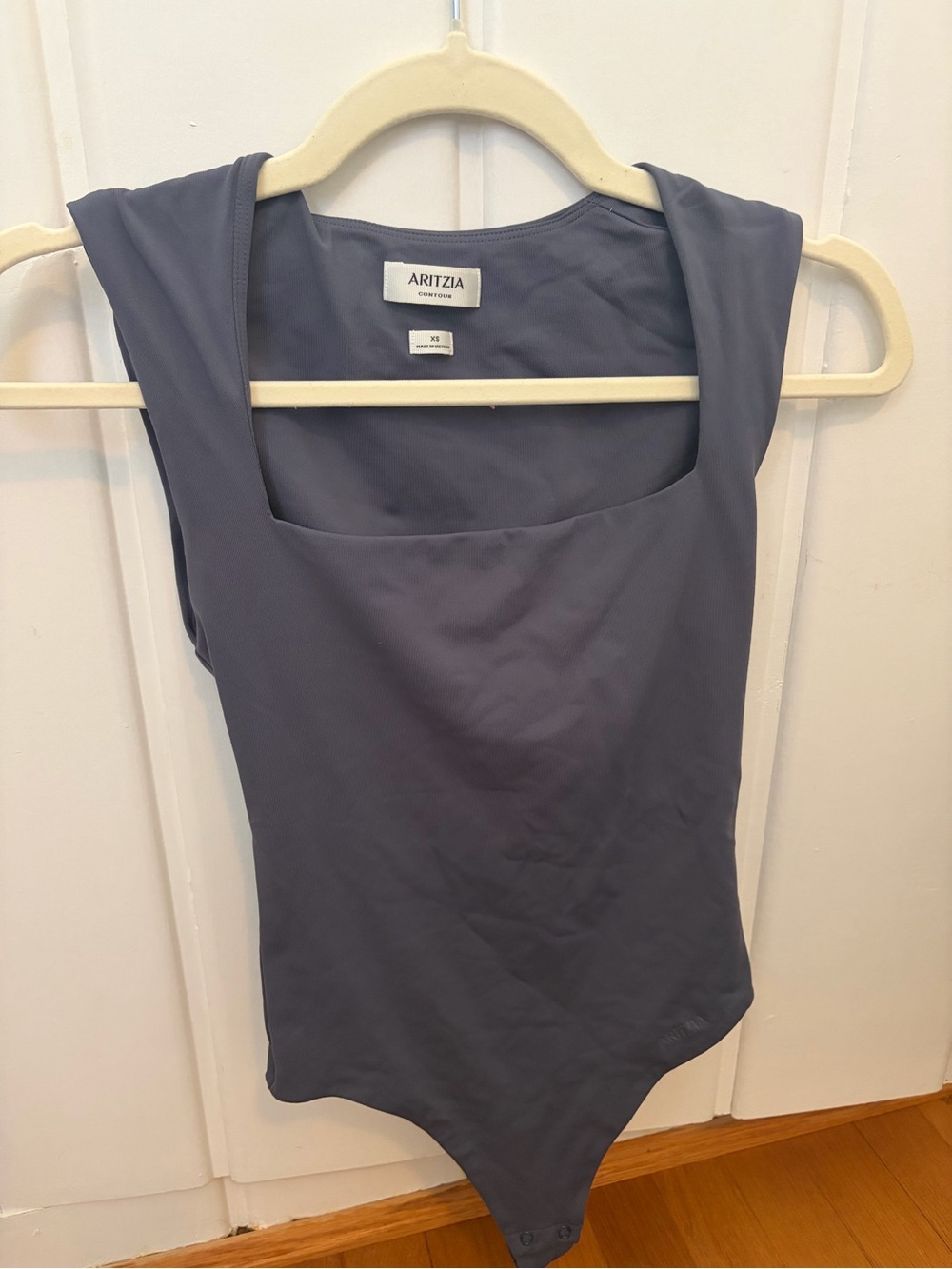 Aritzia Square-Neck Sleeveless Bodysuit in Slate